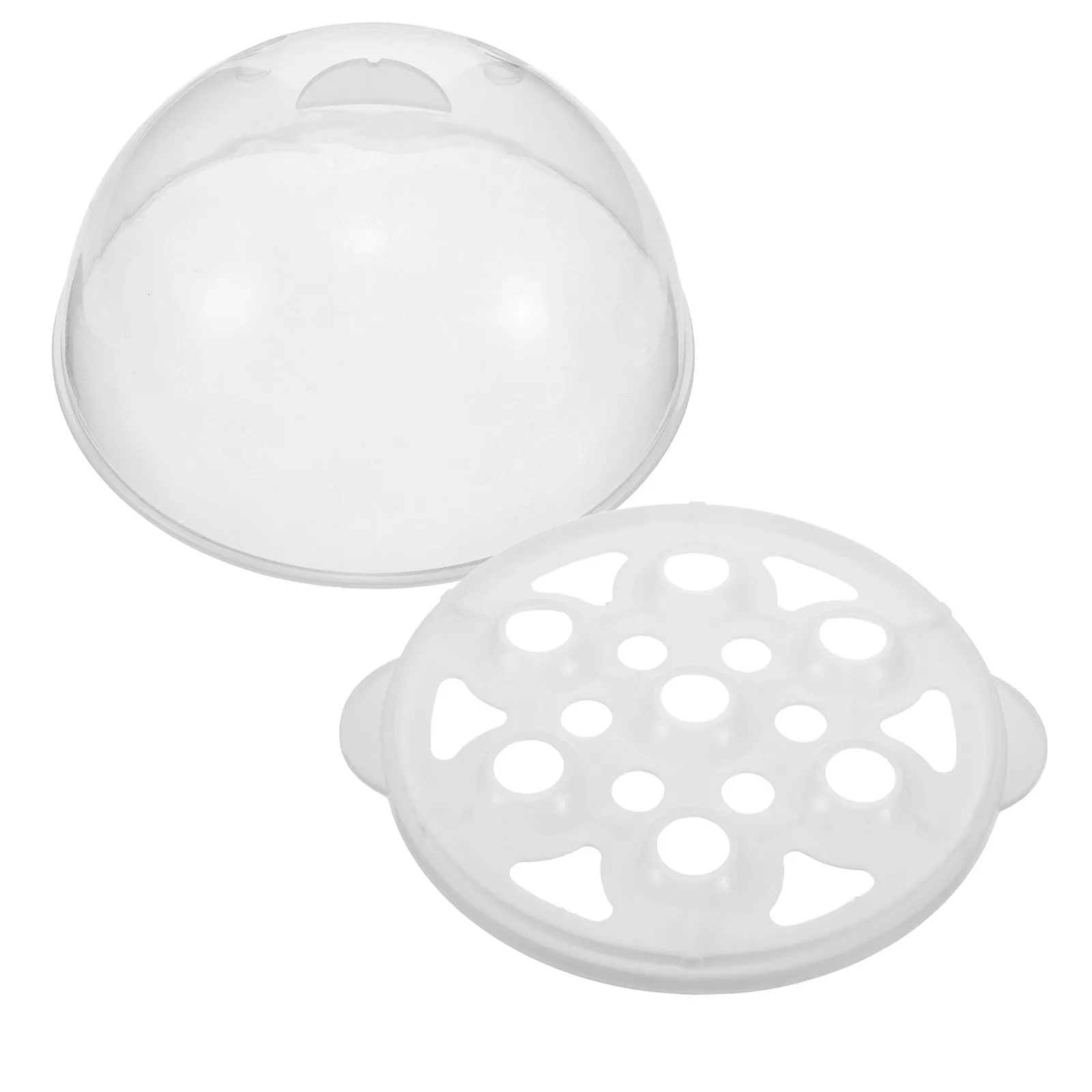 Egg Cooker Lid and Rack Combo Transparent Plastic Steamer Cover for Perfectly Cooked Hard Or Soft Boiled Eggs Suitable for Home