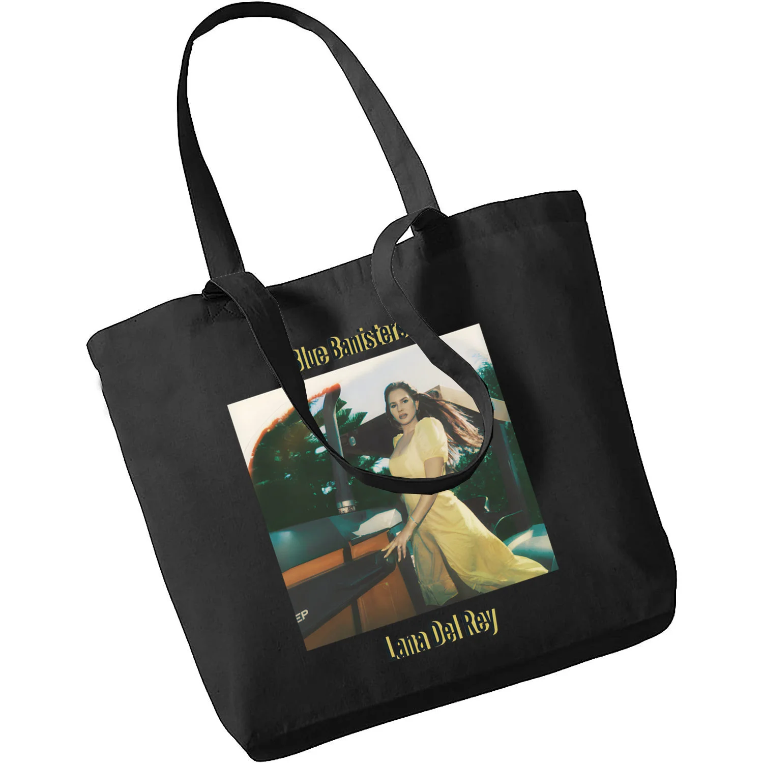 Lana Del Rey Ldr Y2K Women Hand Bag with Free Shipping Low Price Black Canvas Canvas Tote Ladies