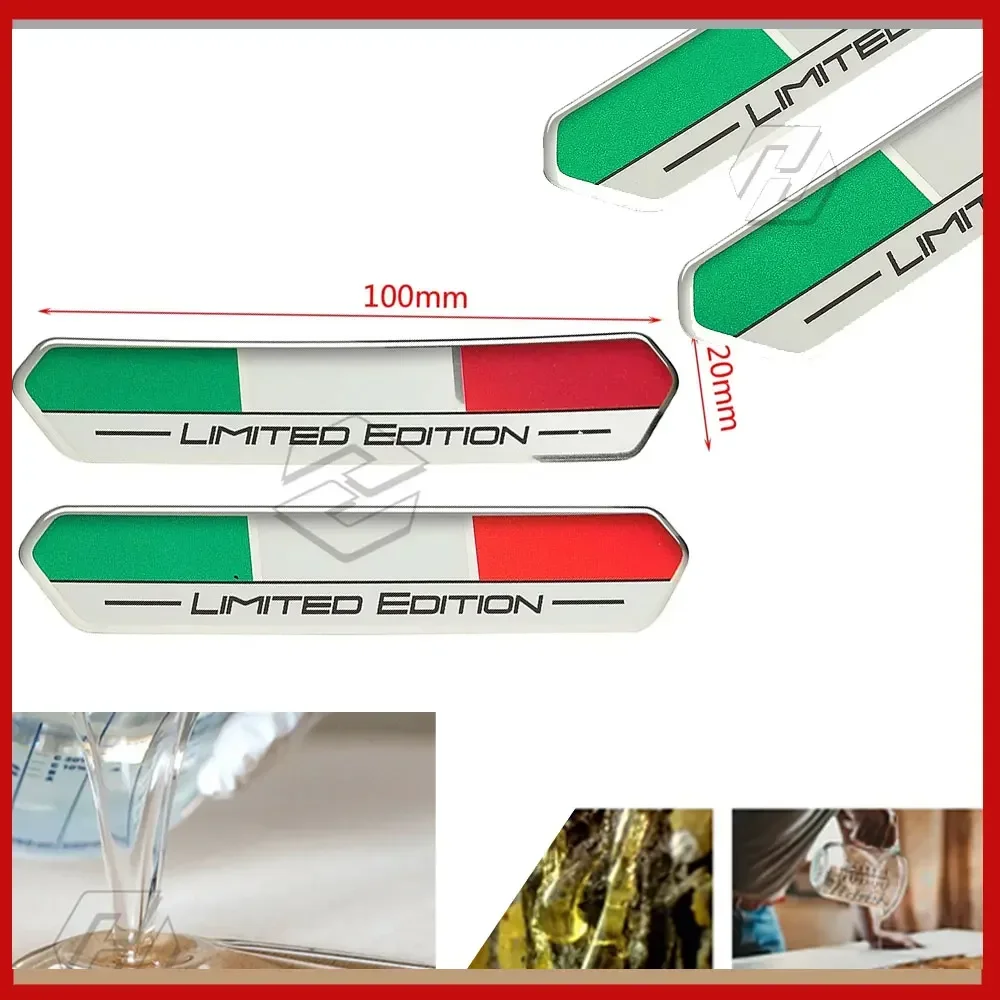 

3D High Gloss Domed Gel Finish for Car Decals For Piaggio Vespa Aprilia Ducati Italy Flag Sticker Limited Edition Sticker