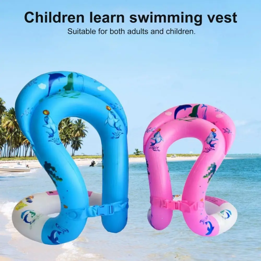 

Drifting Safety Buckle Swim Vest Rubber Ring Dual Airbags Swimming Jacket Quick Inflation Kids Adult