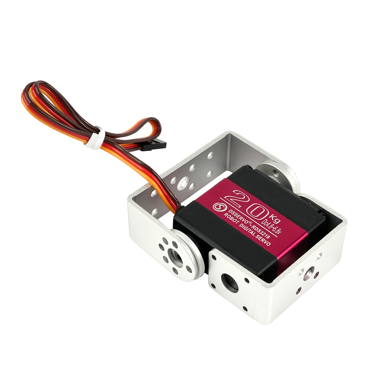 4 ピース/セット 20 キロ二軸デジタル RDS3218 サーボメタルギアモーター 180 ° /270 °   ロボットカーおもちゃ用UブラケットサーボDIYパーツ付き