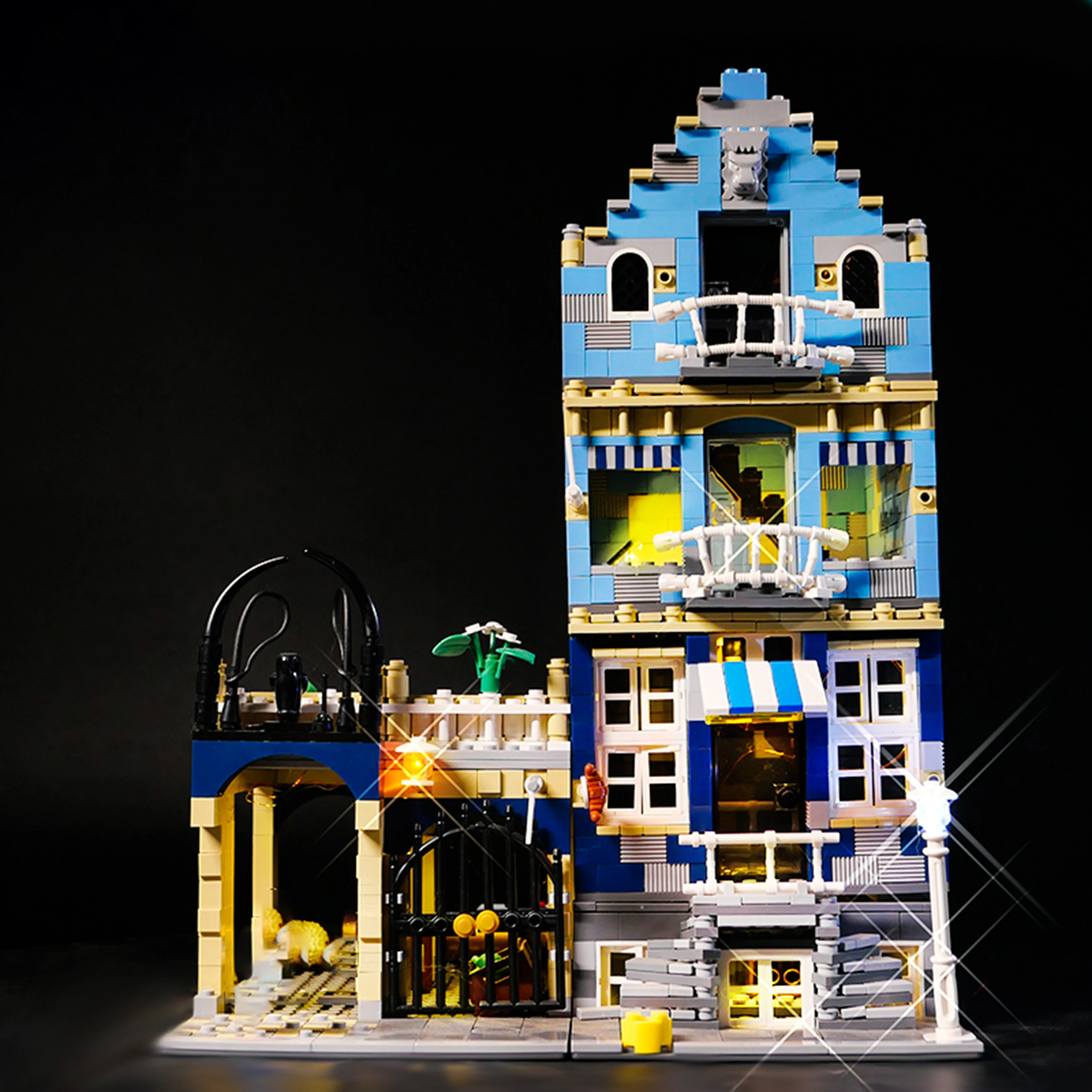 

Комплект светодиодных фонарей DIY Building Block для 10190, модульная модель рынка европейского стиля, осветительные аксессуары для творческого дисплея