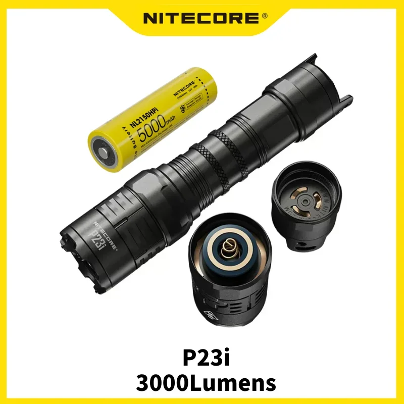 nitecore lanterna tatica recarregavel 3000 lumens tocha de caca ao ar livre 5000mah bateria 21700 p23i i generation 01