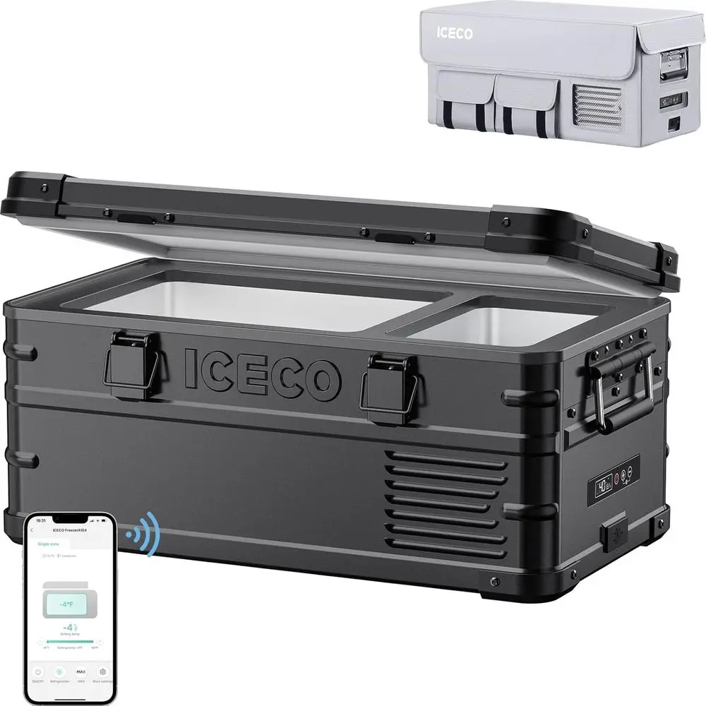 

Портативный холодильник на 21 л с питанием 12 В, 12-литровый морозильник, для использования в автомобиле, -4°C ℉ до 68 ℉ Диапазон температур