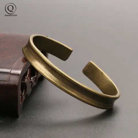 Mässing Kungliga Armringar Dam Manschettarmband Glansigt Ren Koppar Antika Kvinnor Armband Smycken Flickvän Alla hjärtans dag Gåva 6 best sales mässingsarmband - №3