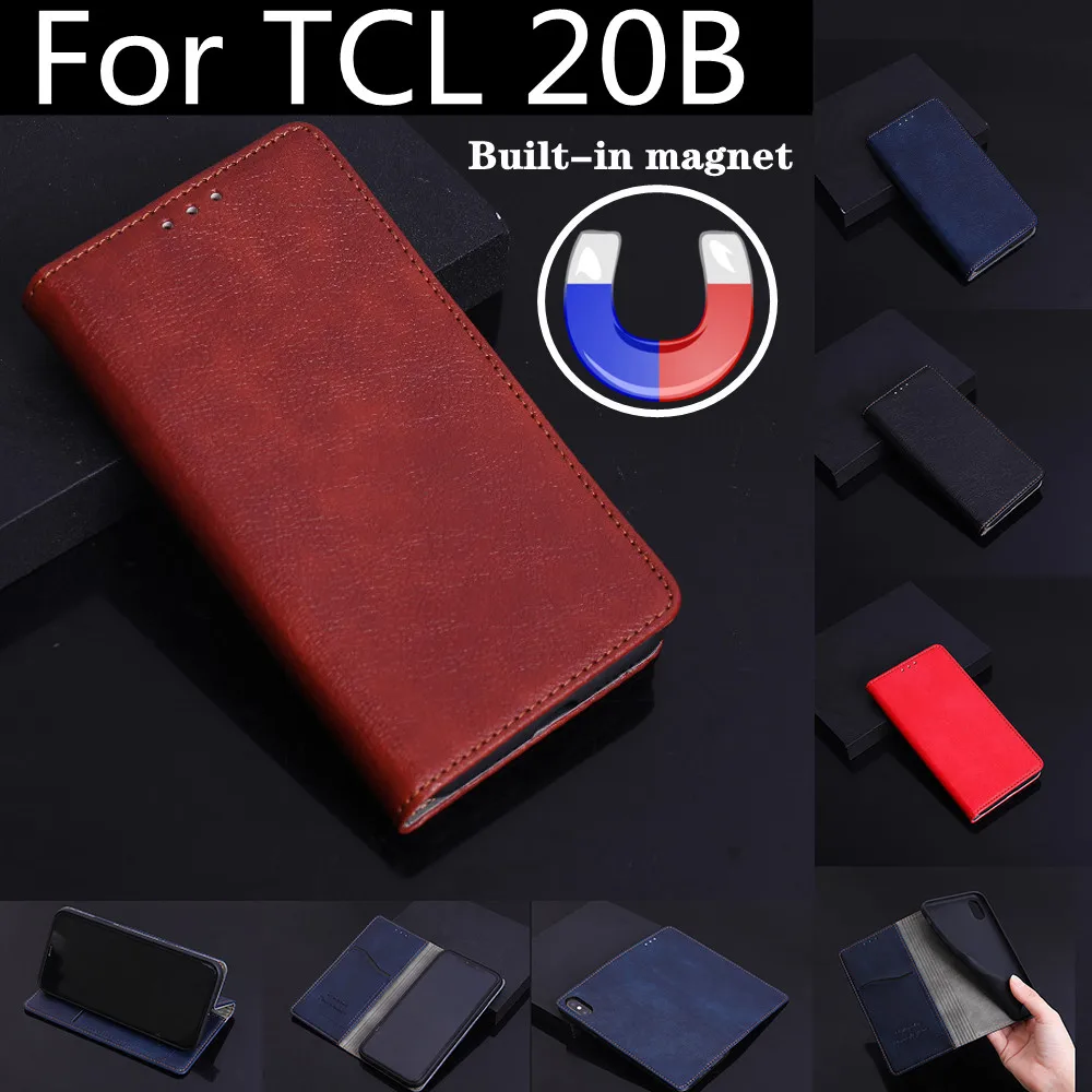 טלפון מקרה עבור TCL 20B מקרה TCL 20B כיסוי מגנטי TCL20B TCL 20 B מקרה ארנק Flip עור & סיליקון בחזרה עור Coque Funda תיק