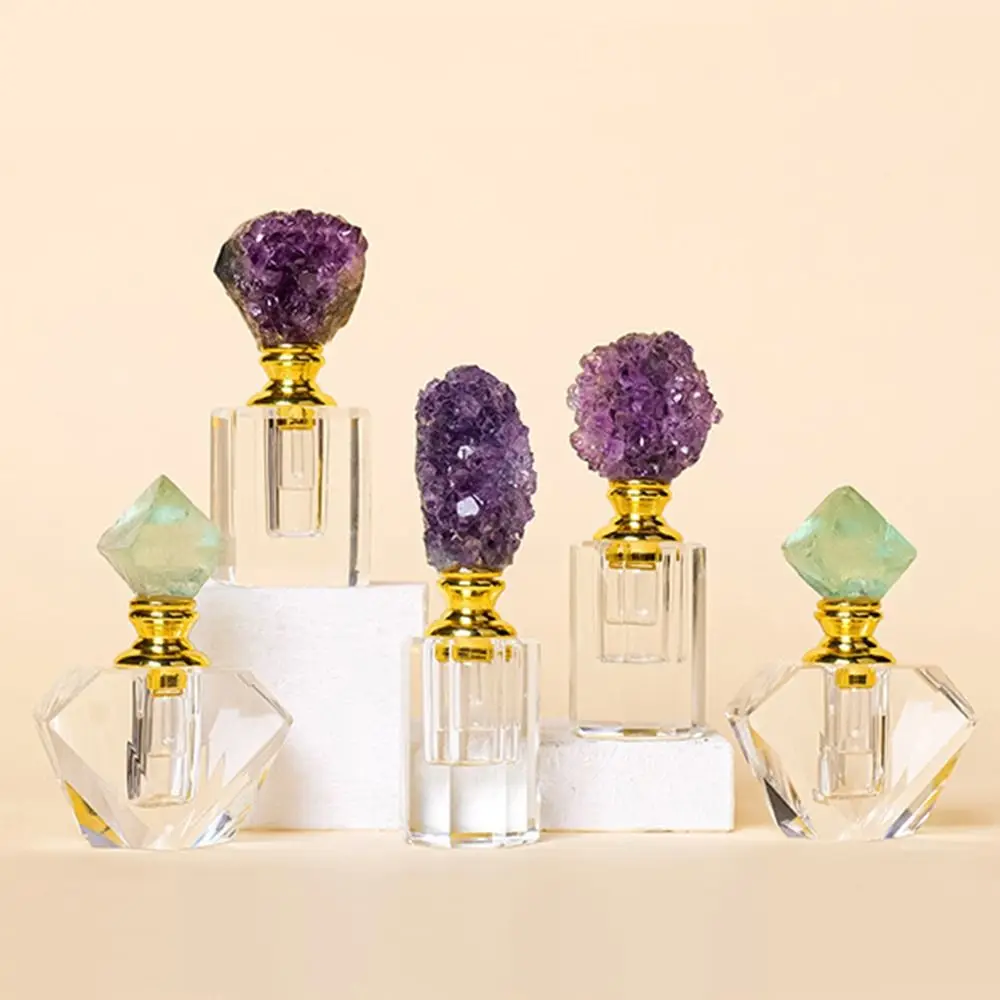 

Creative Crystal Bottle Refillable Empty Essential Oil Vials Portable Crystal Essential Oil Diffuser Bottle