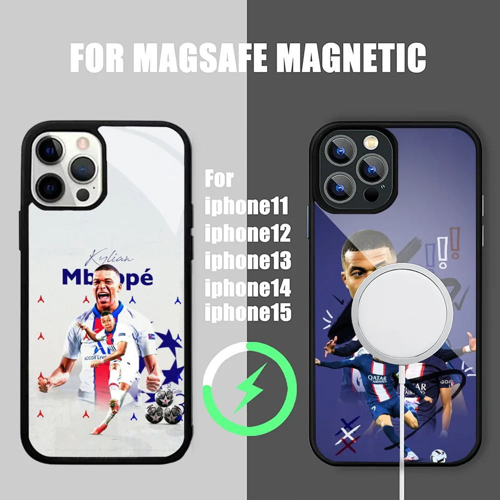 M-Mbappé Soccer star Phone Case For IPhone 15 14 13 Pro Max 11 12 Mini Alex Mirror For Magsafe Wireless Charging Cover