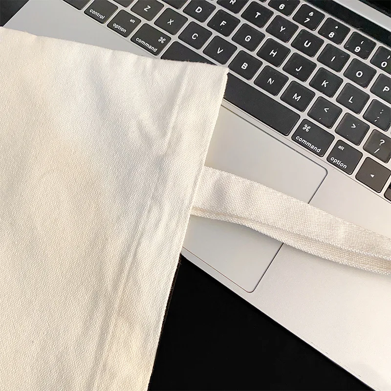 10PCS/Lot 38*34cm/15*13inches Beige White Canvas Tote Bag Woman Handbags Shoulder Shopper Bag Fashion Womens Bags Customise Logo