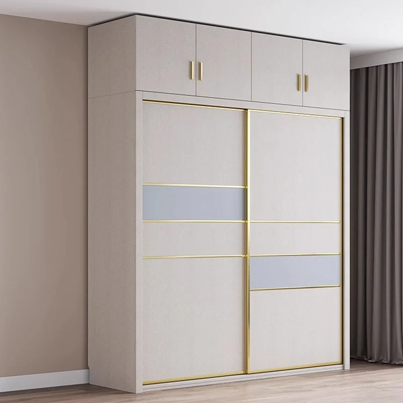 Cabinet Wood Handles Wardrobe Drawer Space Saving Bedroom Sliding Doors Wardrobe Storage White Quarda Roupas Home Furniture