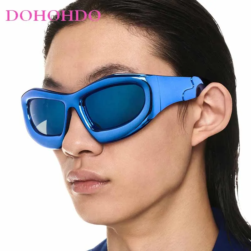 Cool Exaggerated Glasses Future Science And Technology Sense Skiing Big Frame Sunglasses Dazzling Men And Women  Lentes De Sol