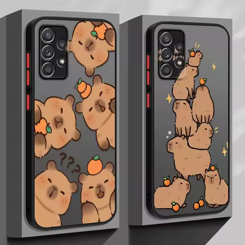 Phone Case for Samsung Galaxy A36 A23 A33 A72 A25 A35 A26 A52 A24 A32 A22 A21s A54 A34 A53 A56 Soft shell Cute Capybara