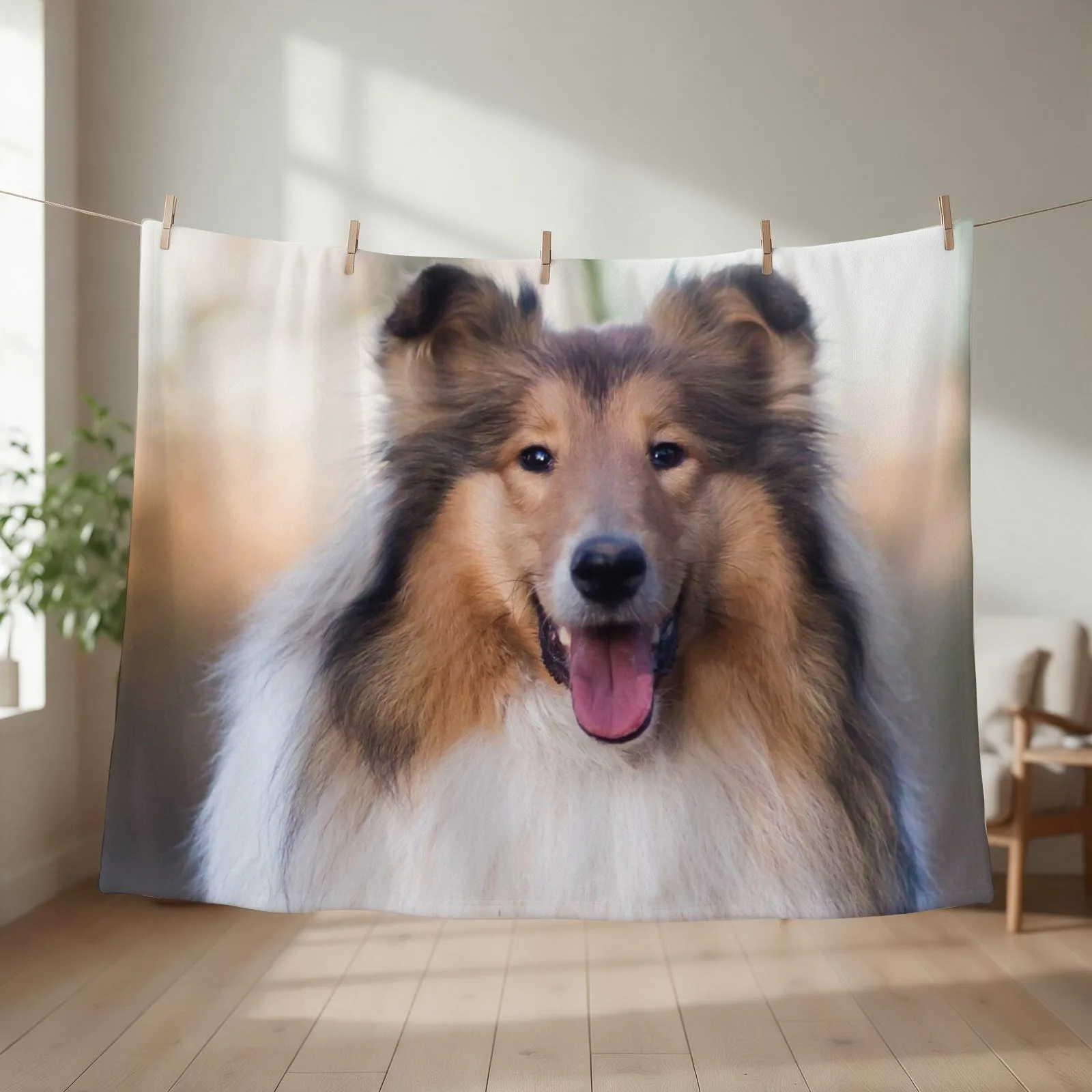 Rough Coated Collie Photo Throw Blanket Hairy Polar christmas decoration Nap Blankets
