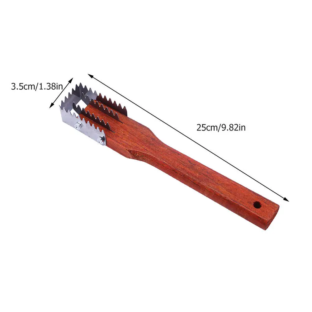 2Pcs Professional Fish Scale Brush Heavy Duty Scale Cleaner Easy Clean Maintenance Strong Plastic Wood Handle Fish Remover Tool