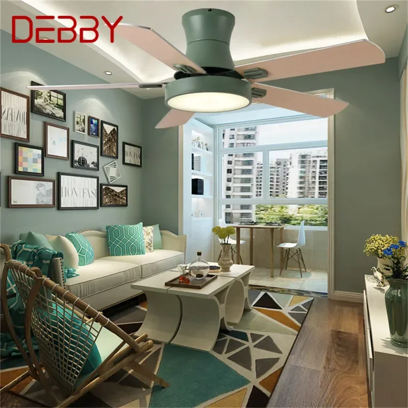 

DEBBY Modern Fan Light LED Luxury Living Room Restaurant Bedroom Study Ceiling Fan Light Remote Electric Fan Light