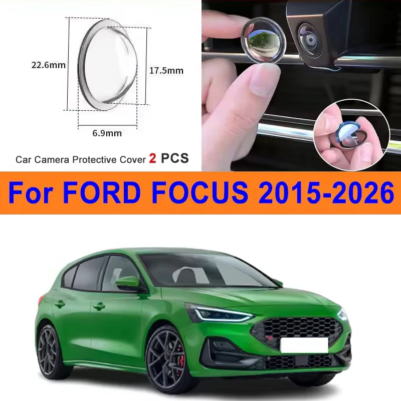 2Pcs For FORD FOCUS 2015-2026 PC Lens Protector Stickers 360 Reverse Image Car Camera Cover Anti-Scratch