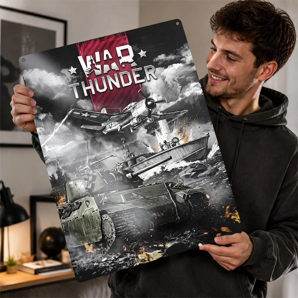 War Thunder Combined Arms Clash Printed Poster Personalized Aluminum Metal Sign Stealth Action Style Wall Art Media Room Decor
