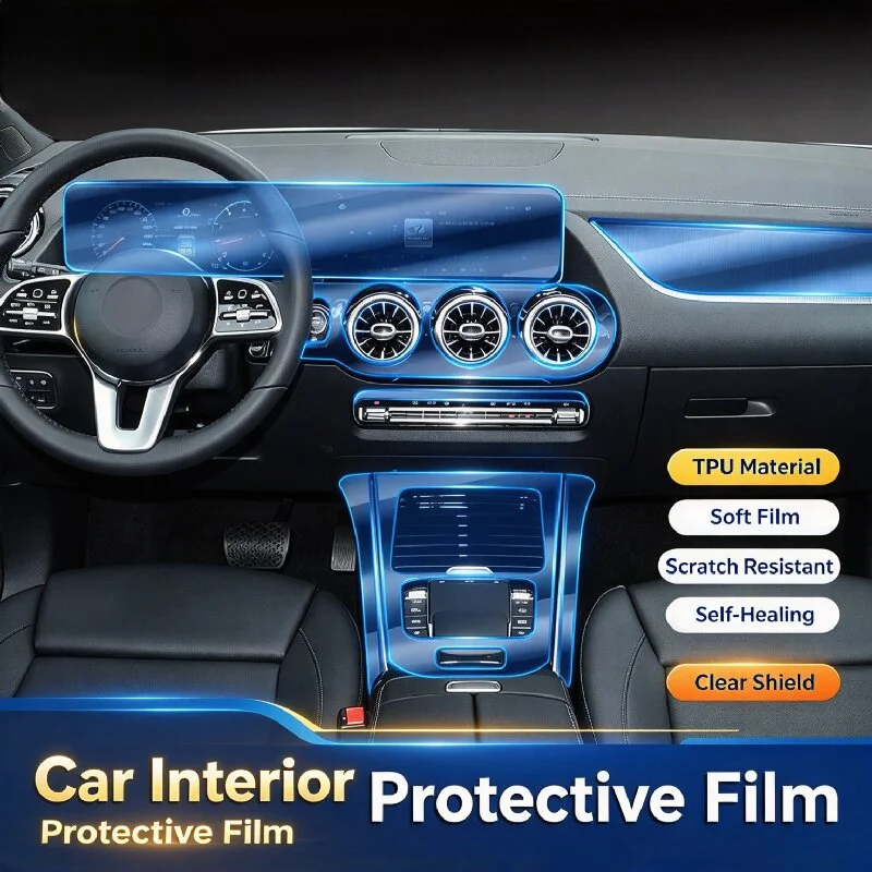 For 2021 Mercedes-Benz GLA AMG interior film center console film navigation screen film TPU protective film