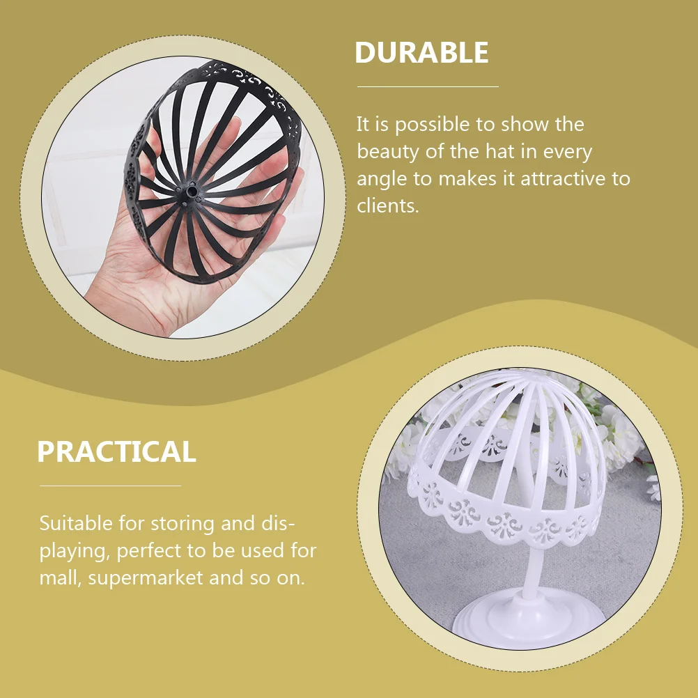 2pcs Holder Premium Plastic Hollow-Out Dome Hat Display Stand For Mall Store Hat Storage Rack Display Holder