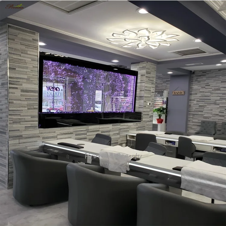 Customization.Decorative Acrylic Led Balcony Divider Screen Bubble Waterfall Wall Water Panel With logo