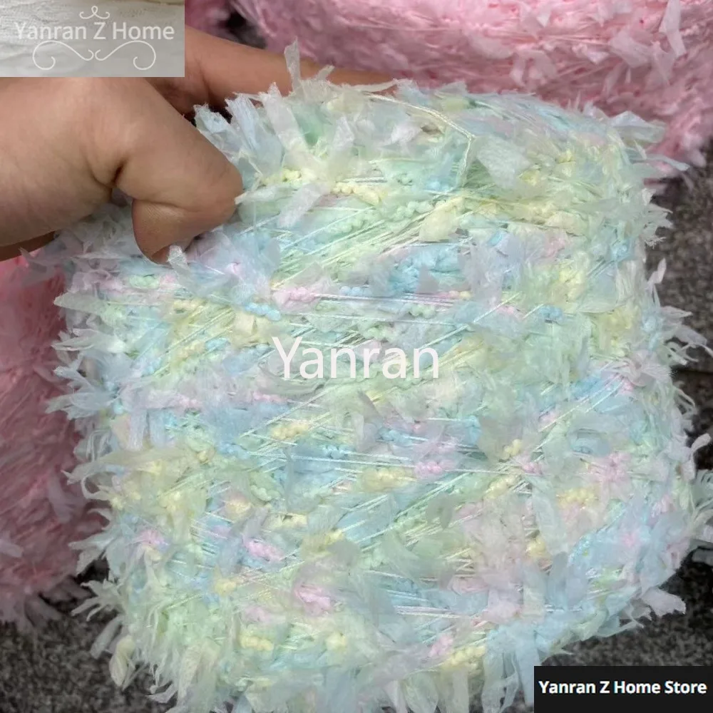 500g New Section Dyed Butterfly Yarn Three Piece Paper Flower Yarn Butterfly Large Paper DIY Hand Mixed Thread Wiring Hat Bag