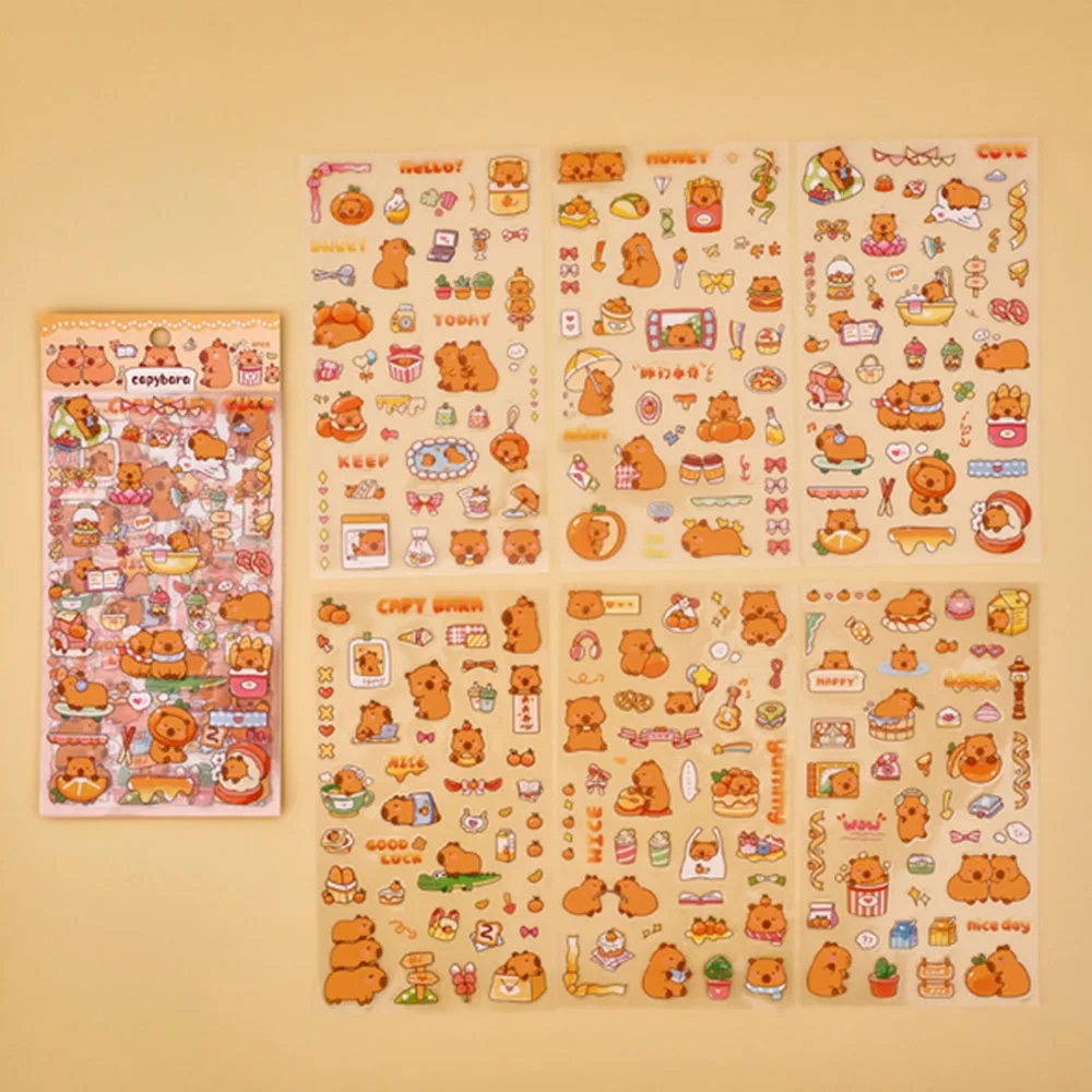 Cartoon Water Piglet Sticker Capibara Pet Sticker For Scrapbooking Notebook Diary