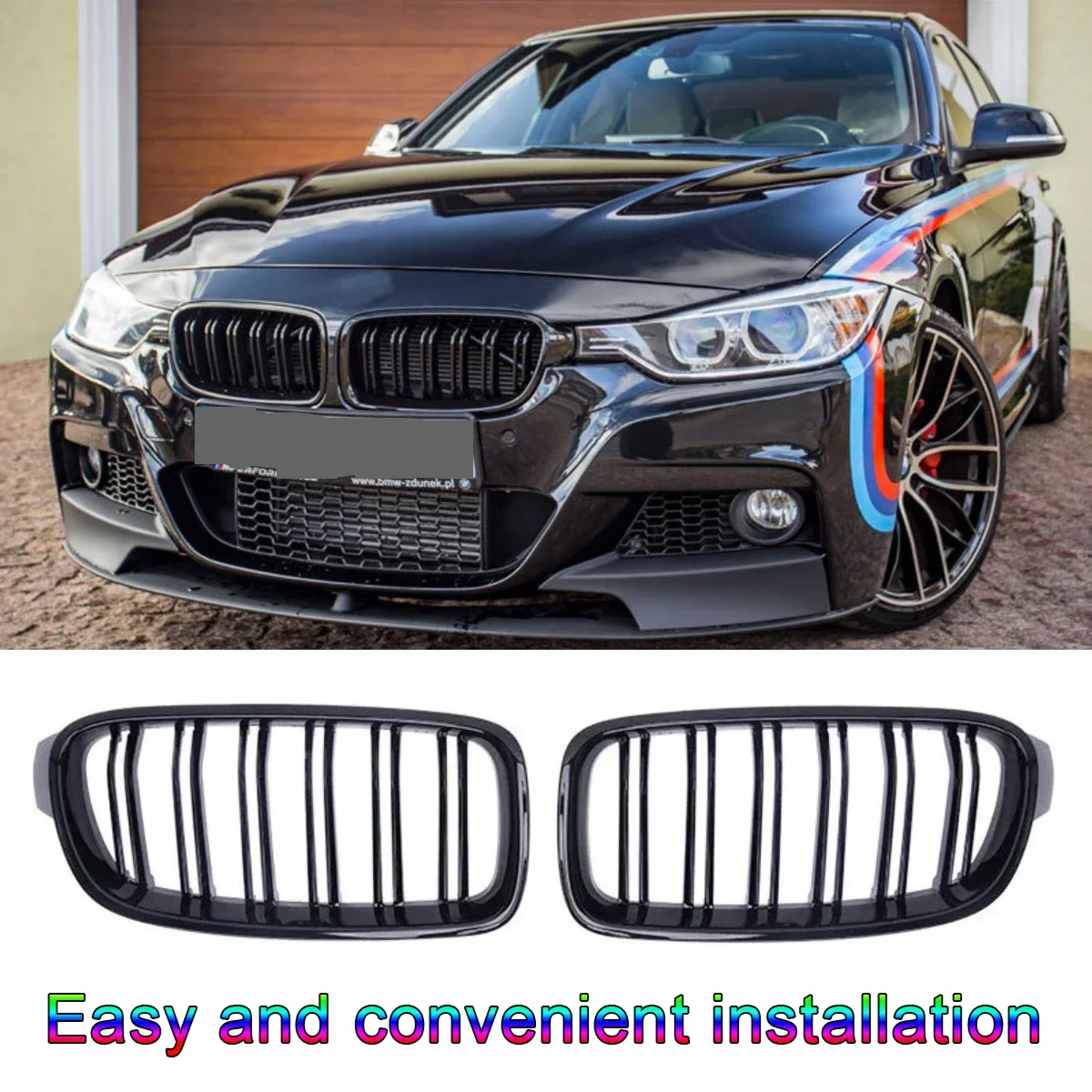 

LED Light Grille For BMW 3 Series 2013-2019 F30 F31 F35 330d 328i 335i 320d 340i Car Front Bumper Kidney With Light Racing Grill