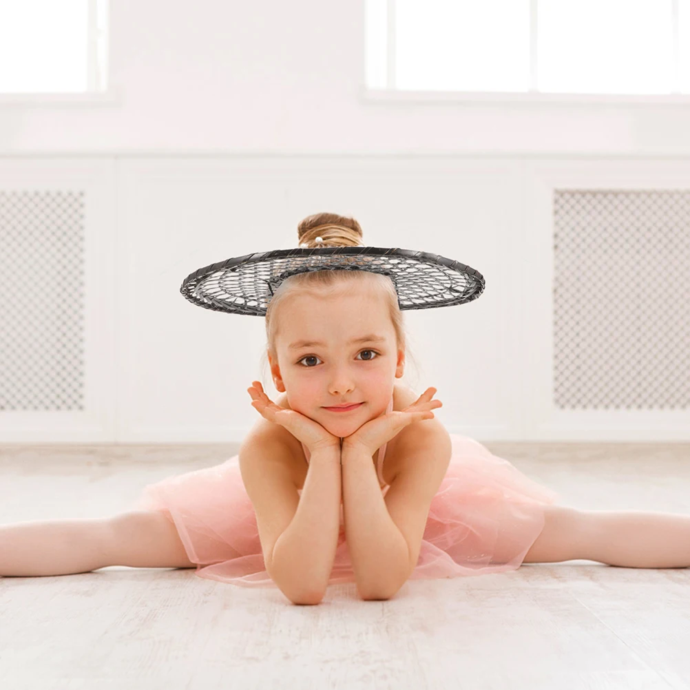 

Bamboo Straw Hat Chinese Rice Cone Cap Beach Ancient Style Men Wide Brimmed Weaved Performance Stage Props Kids
