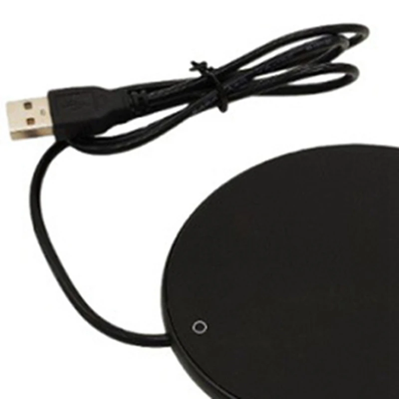 Vidro elétrico do aquecimento do USB com rolamento do aquecimento, copo de café, leite, água termostática, DC 5V, secretária de escritório, casa, preto