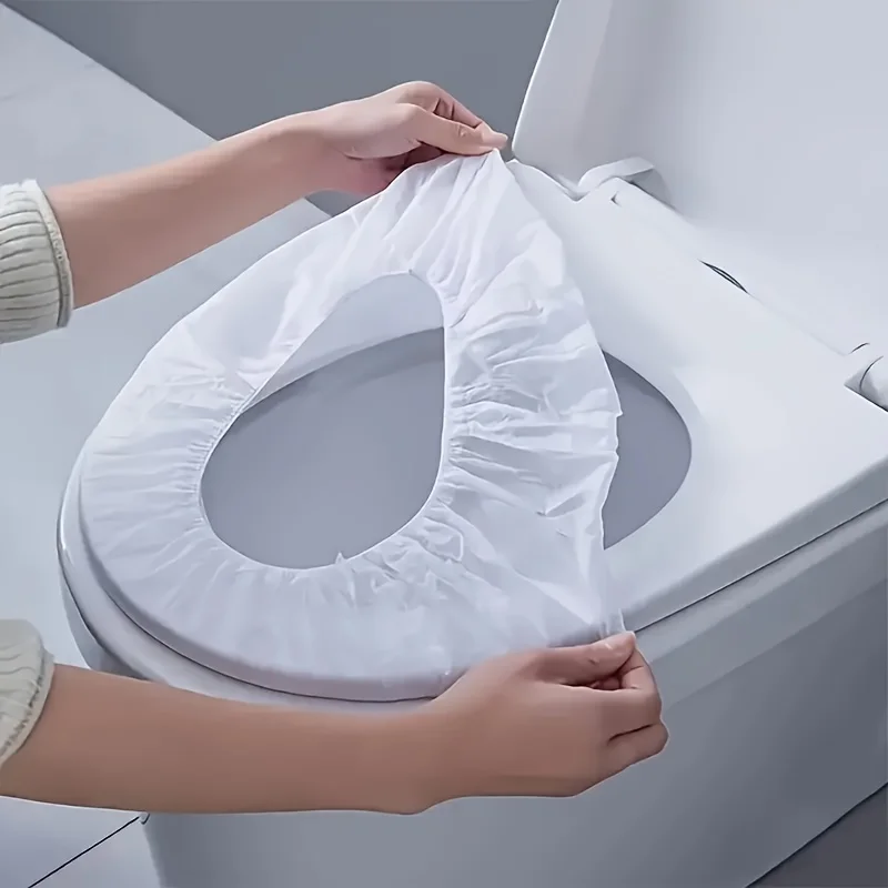 30pcs Disposable Flushable Toilet Seat Covers | Convenient Travel-Size Soft Paper Covers for Comfort And Hygiene - Detail 1