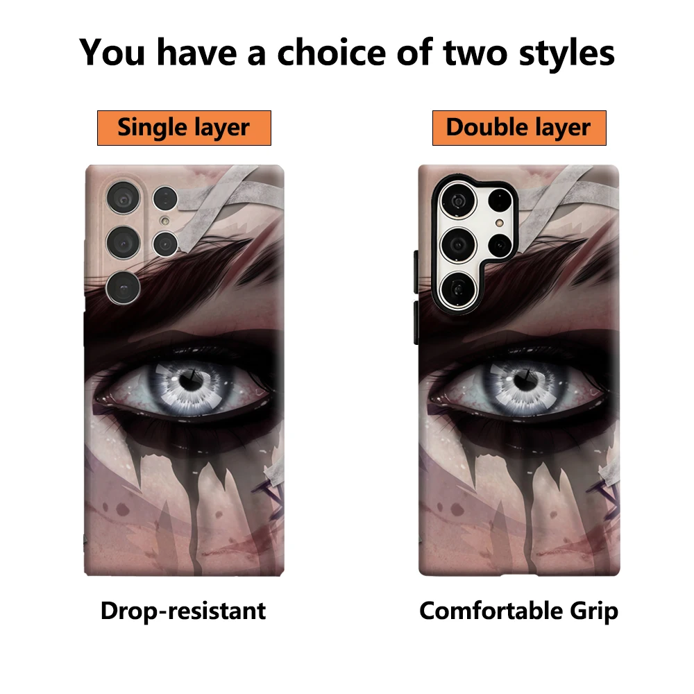 حافظة هاتف Vi's Eyes لهاتف سامسونج جالاكسي S25 Ultra S24 S23 Ultra Plus غطاء خلفي لامع بطبقة مزدوجة #2