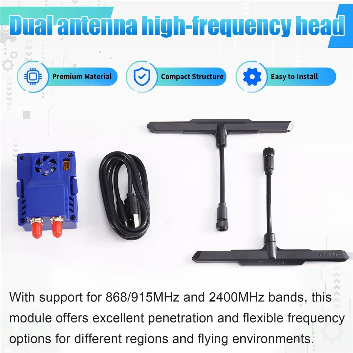 900 2400 Dual-Band 1W Micro Gemini TX 868/915 MHz/2400 MHz ExpressLRS Transmitter Module-Long Range, Low Latency