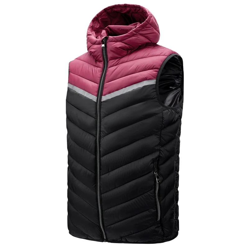 Men's Lightweight Hooded Quilted Vest Sleeveless Warm Jacket with Zip Pockets Casual Outdoor Gilet for Fall Winter