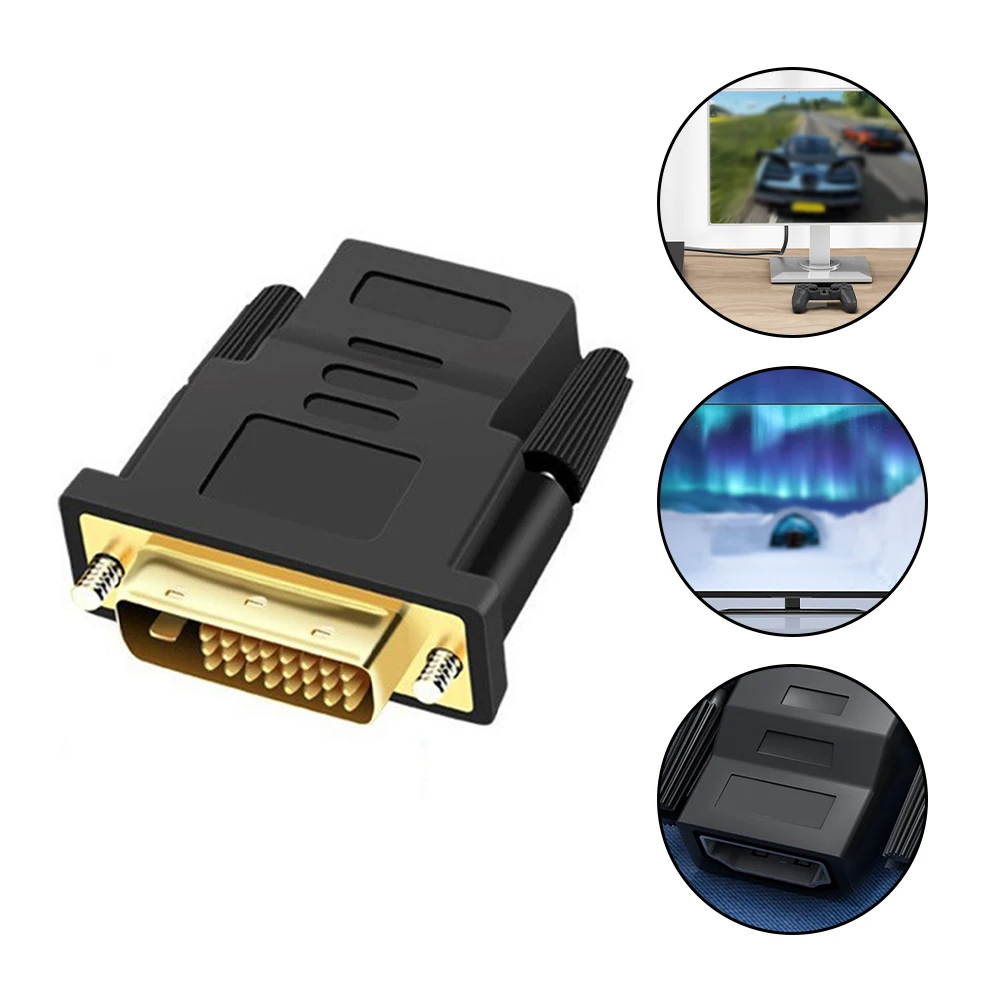 24k Gold Plated DVI To HDMI-compatible Adapter Computer Cables For HDTV Audio Cables Adapters Replacement Parts