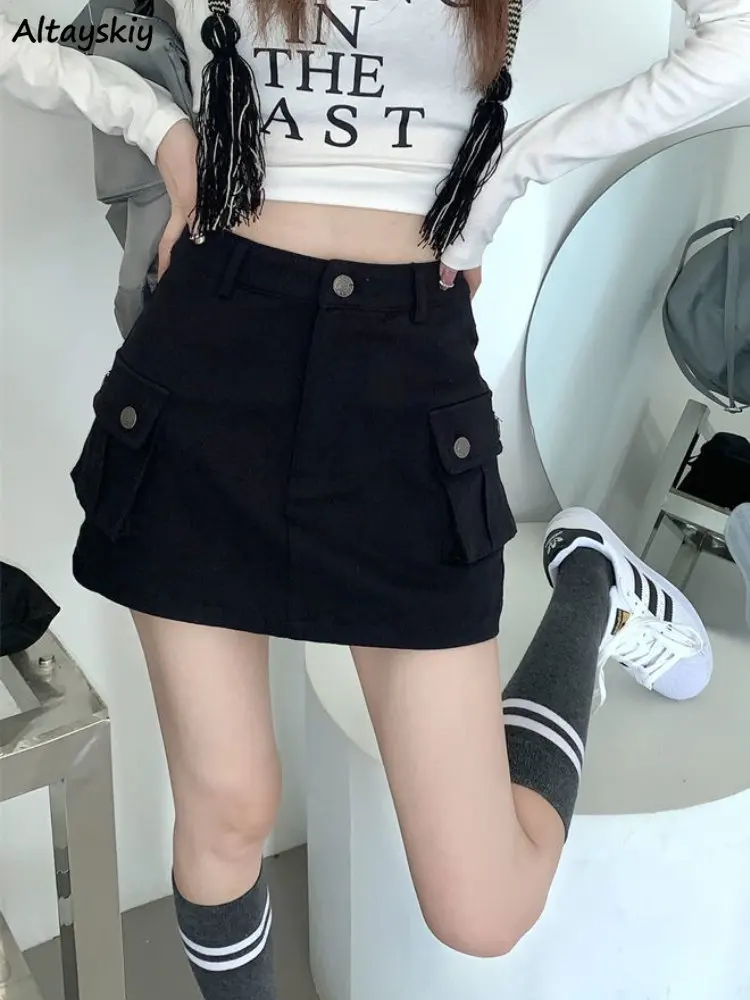 

Skirts Women Retro Slim Sexy Design Simple Pure Ulzzang All-match Daily Streetwear Popular Safari Style Mini Faldas Summer Denim