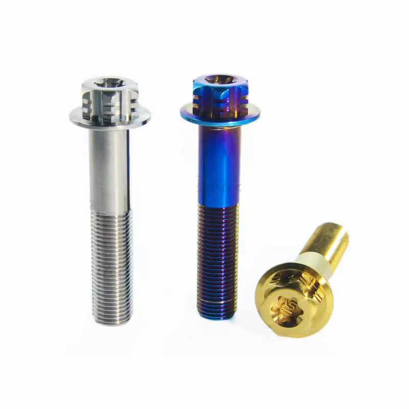 1Pcs Titanium Bolt M6 M8 M10 M12 Torx Flange Head for Motorcycle Modification Decoration Length 10mm-90mm