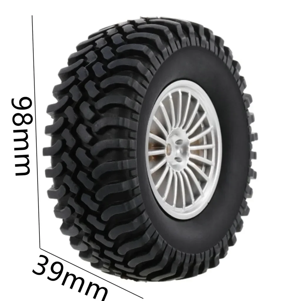 4PCS 98mm 1.9 inch Rubber Tires With Foam Inserts for 1:10 RC Rock Crawler Axial SCX10 D90 D110 Tamiya CC01 1.9 Inch Tyres