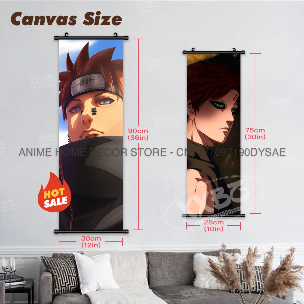 Naruto Poster Senjyu Hashiram Hängende Malerei Tobirama Wandkunst Sarutobi Hiruzen Anime Scrolls Bild Namikaze Minato Dekor – Detail 4