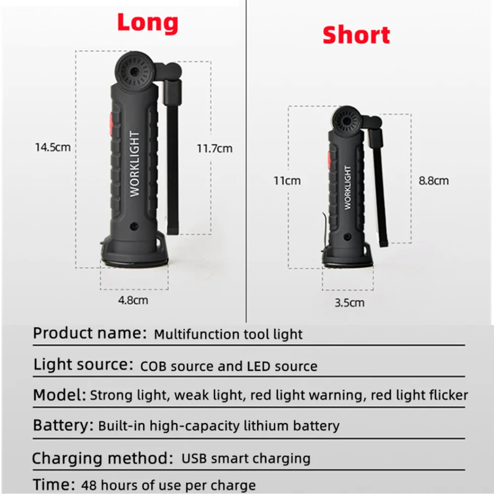 Nieuwe Draagbare Cob Led Zaklamp Usb Oplaadbare Led Licht Zaklamp Magnetische Lanterna Inspectie Licht Camping Auto Reparatie Lamp