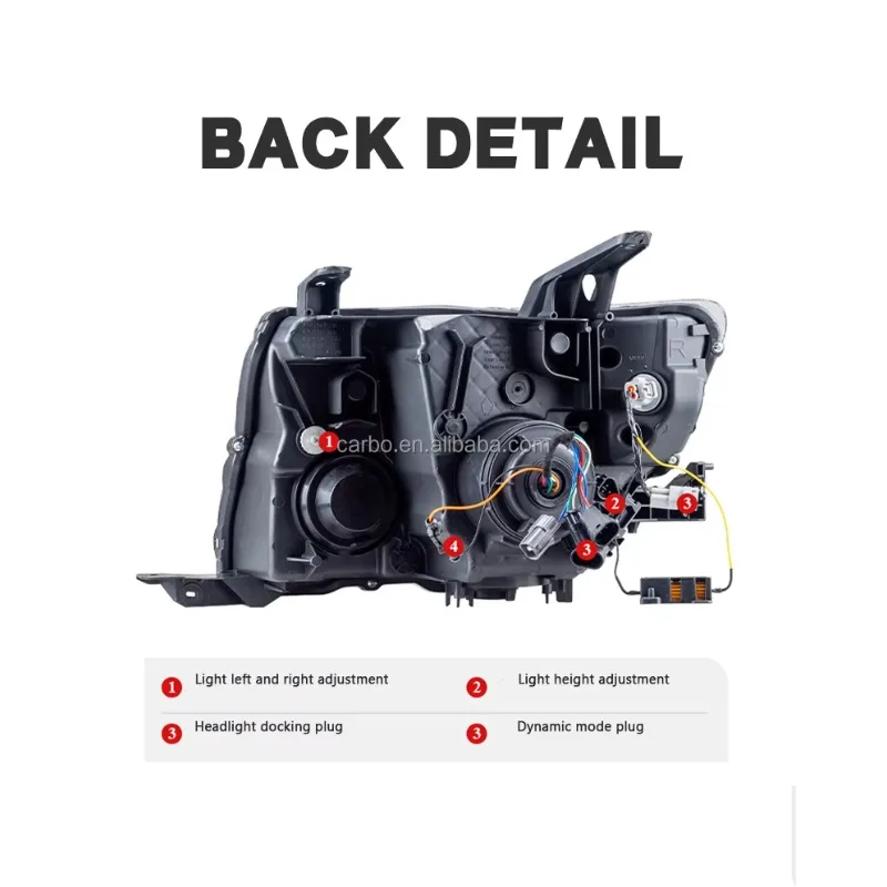 Upgraded versionModified Headlight Assembly with LED Lens Daytime Running Light Accessory Headlamps for   Pajero V93 V97