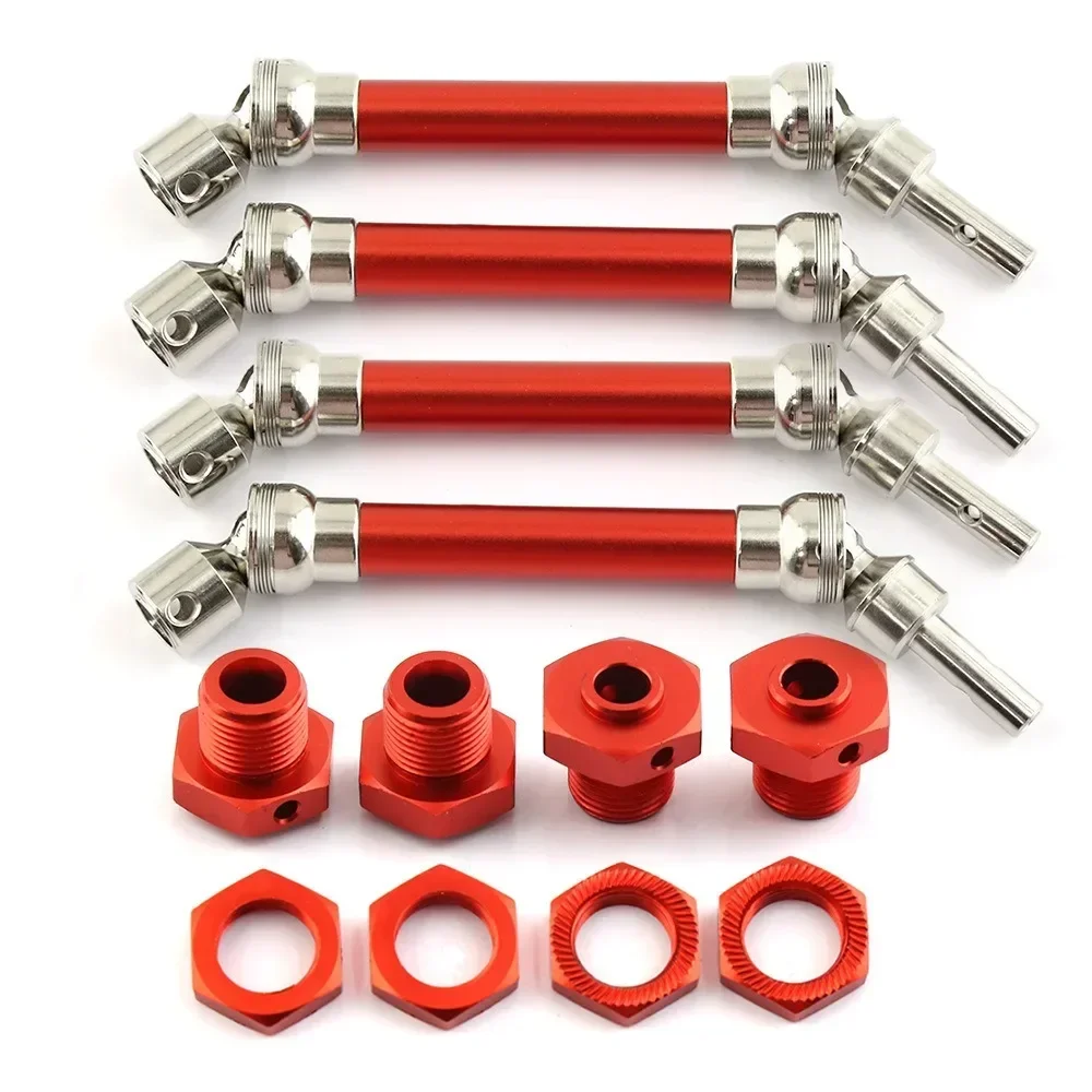 4pcs Metal Front and Rear Drive Shaft CVD with Wheel Hex for 1/8 Arrma Typhon 4x4 3s Blx 1/8 Typhon 550 Mega 4x4 Upgrade Parts
