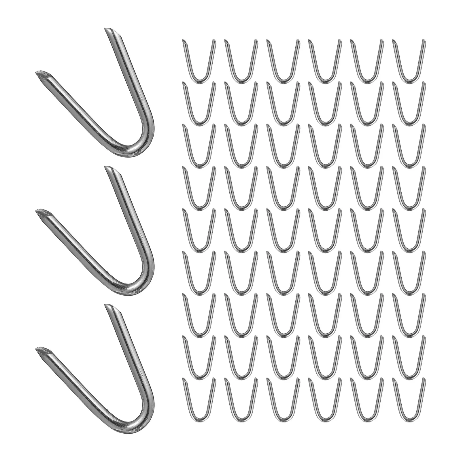 70Pcs High Tension U-Shaped Iron Nails for Garden Fencing Netting Chicken Wire Barbed Wire Soil Grip Outdoor Fixing Solution