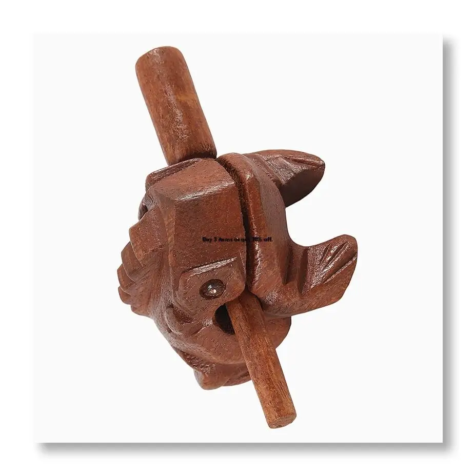 ●Carved Croaking Wood Percussion Musical Sound Wood Frog Tone Block Toy