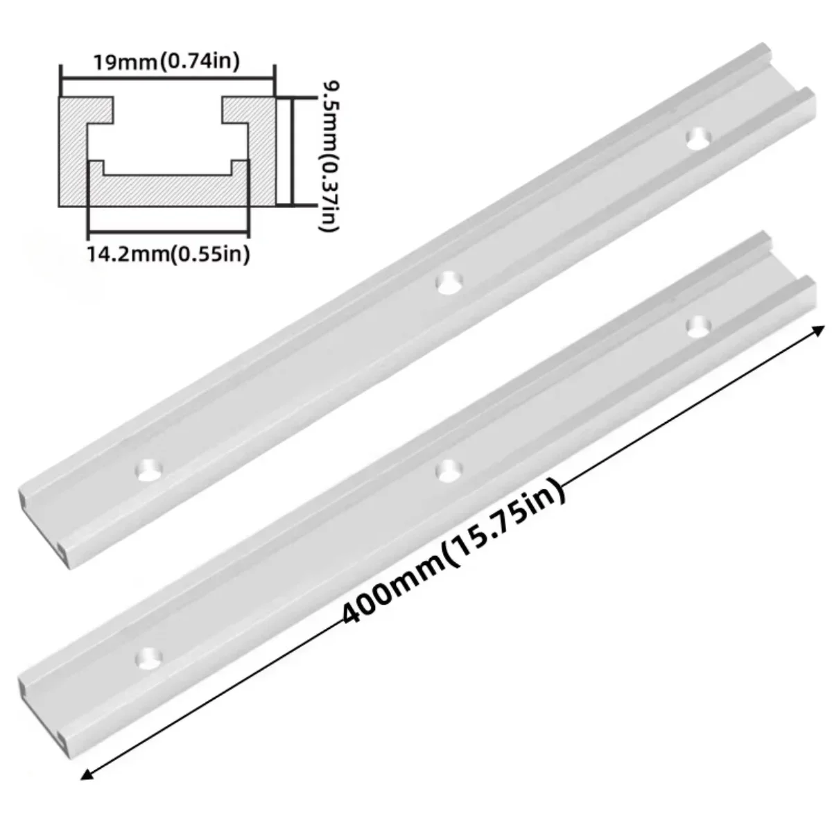 2er-Pack Holzbearbeitungs-T-Schienen, Hochbelastbare Aluminium-Gehrungsschienen für Frästische, Sägeleisten, Vorrichtungen und Klemmsysteme – Detail 20