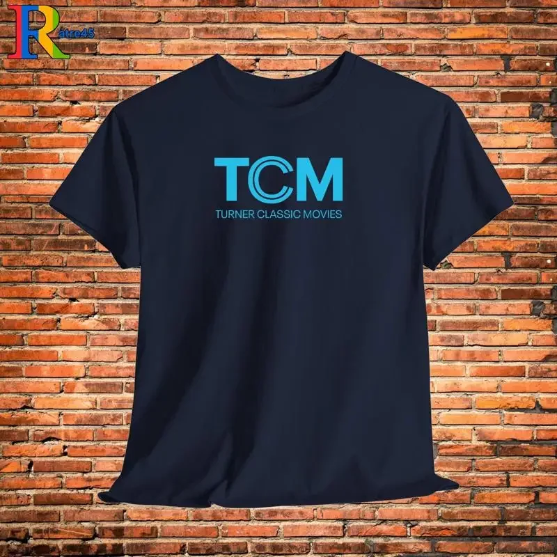 tcm turner classic Logo T Shirt Black Grey White Navy Red Orange Choc Size S 5XL