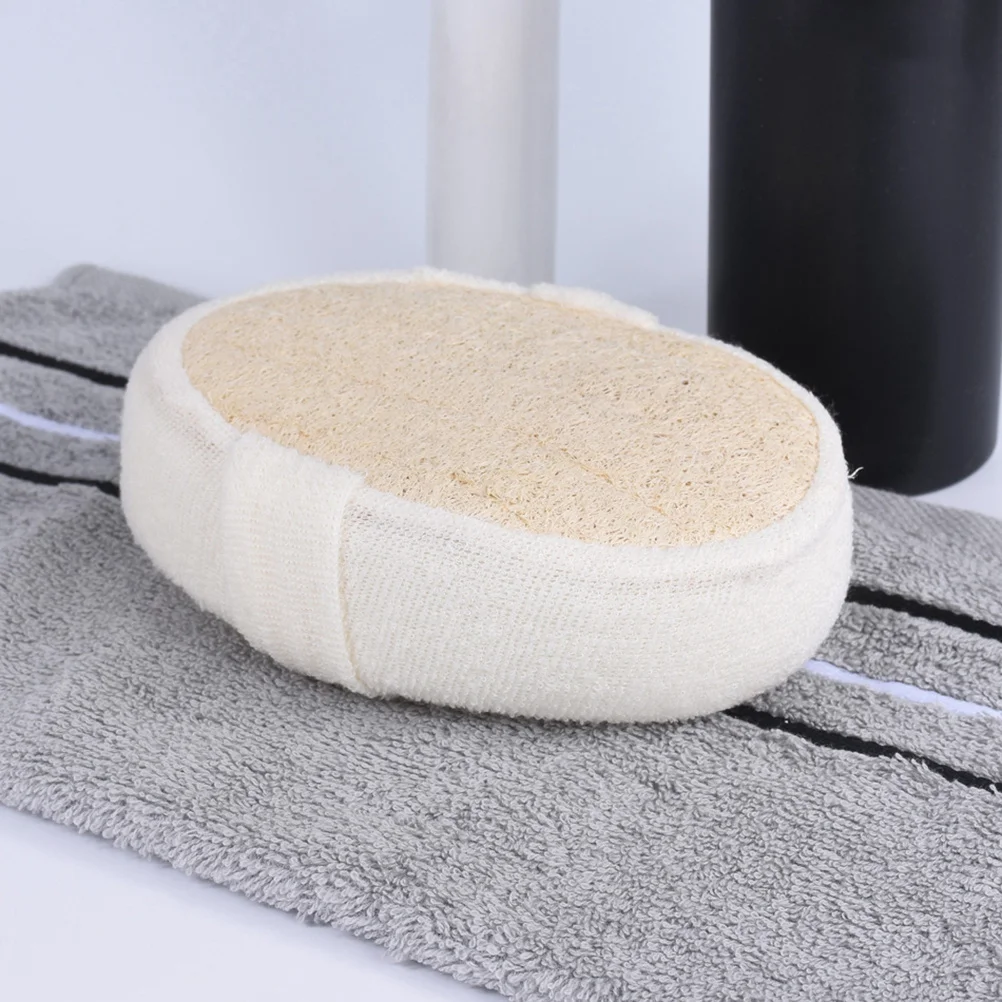 

Natural Loofah Sponge Pad Exfoliating Bath Scrubber For Smooth Skin Deep Cleaning Oval Shape Hypoallergenic Dual Side