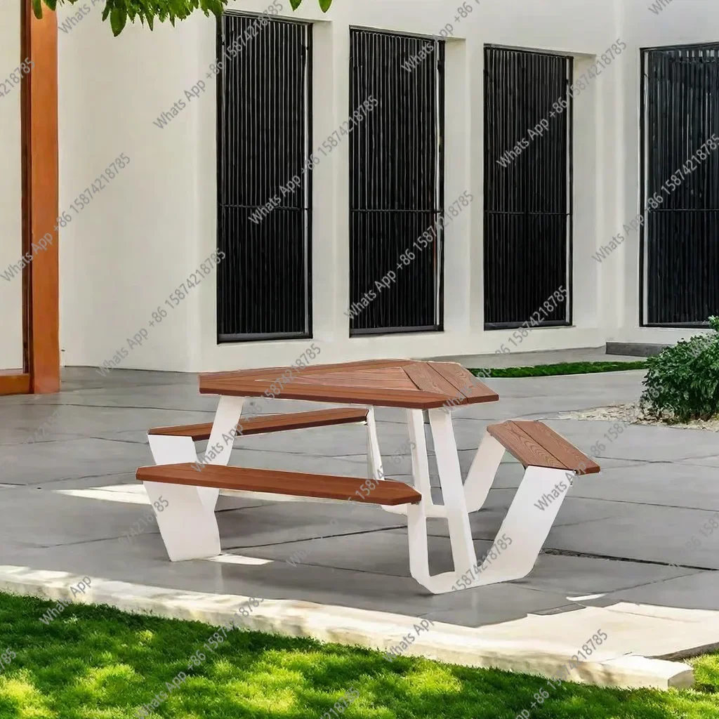 

A63 Открытый обеденный стол и стулья из нержавеющей стали, вилла, двор, балкон, парк, кафе, непромокаемая дизайнерская модель