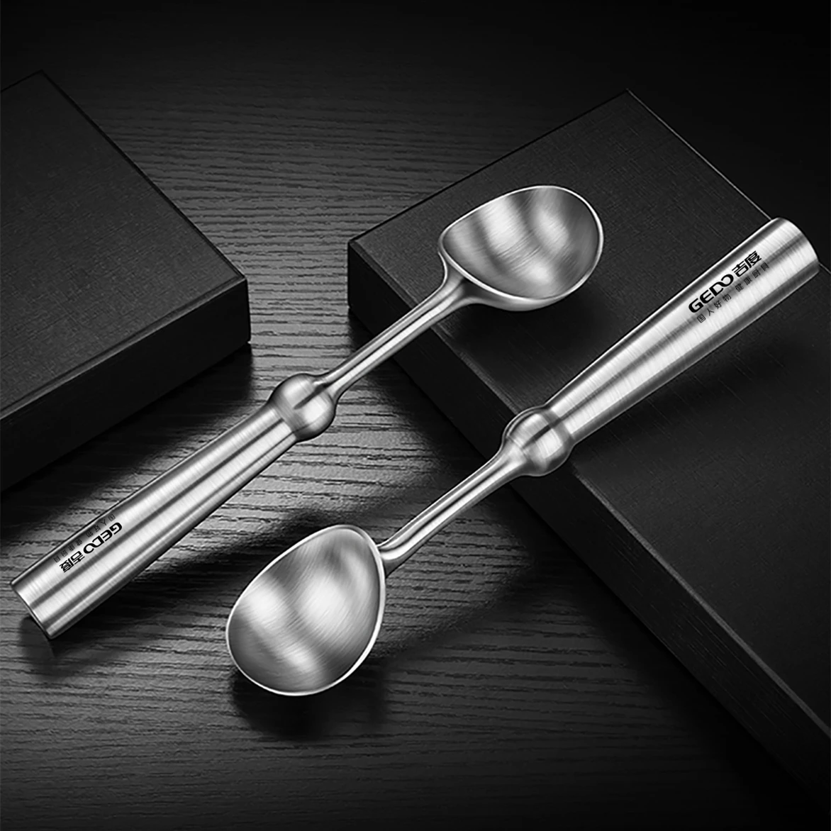 2 Pcs of Non-stick Ice Cream Scoop Ergonomic Handle Fruit Ball Digger Spoon Ultra Thick Professional Ice Cream Disher for Family