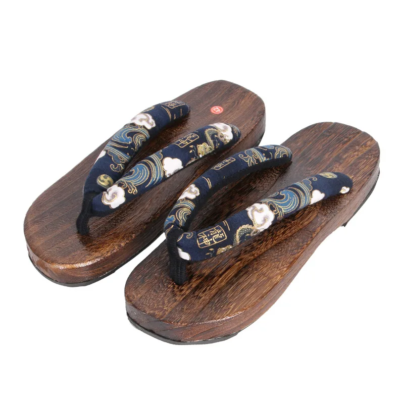 11 farben Holz Japanischen Traditionellen Flachen Boden Geta Paulownia Ninja Cosplay Clog Mann Frau Schuhe Flip Flop Sommer Sandalen