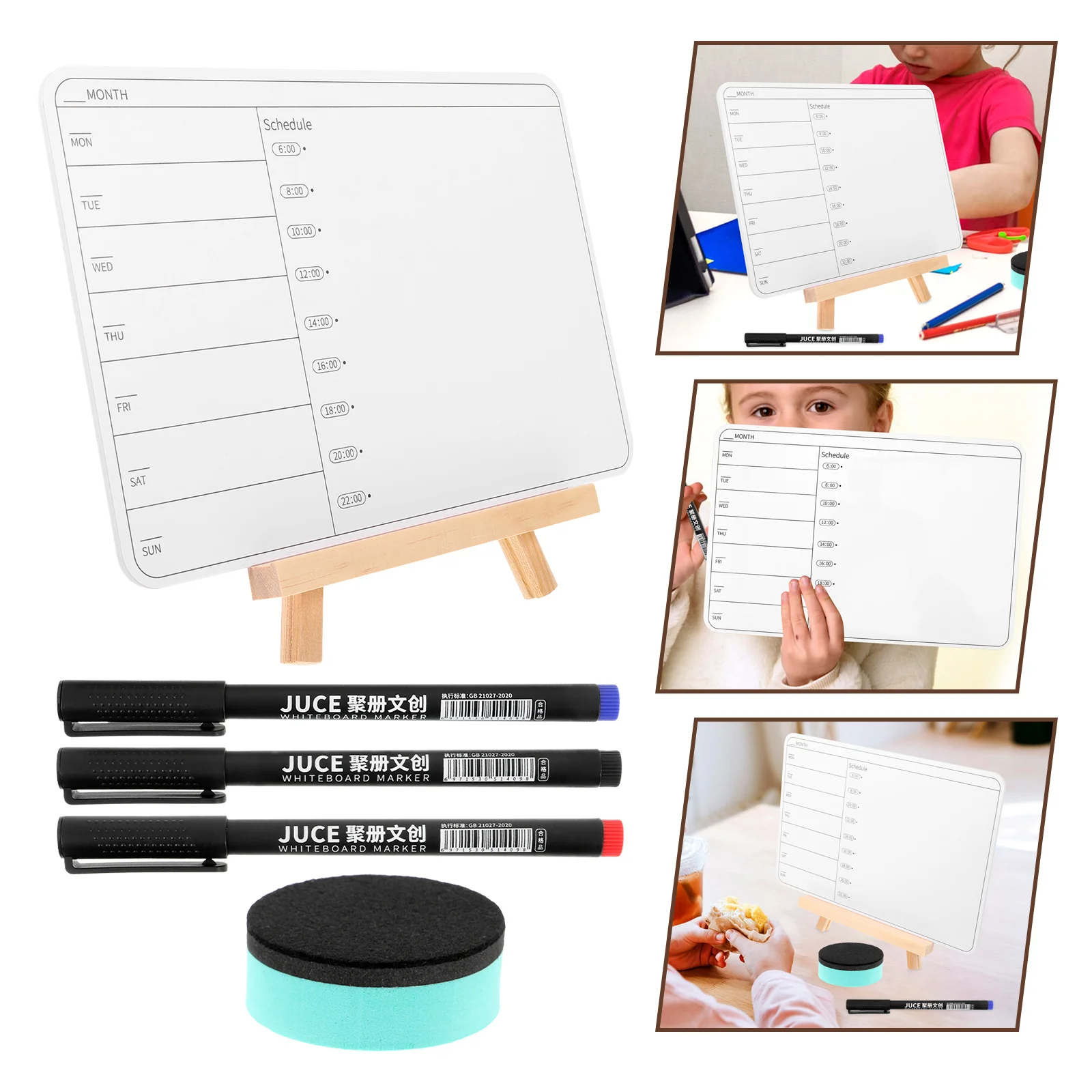 

Double-sided Whiteboard Desk Boards Dry Erase Household Portable Whiteboards Wooden